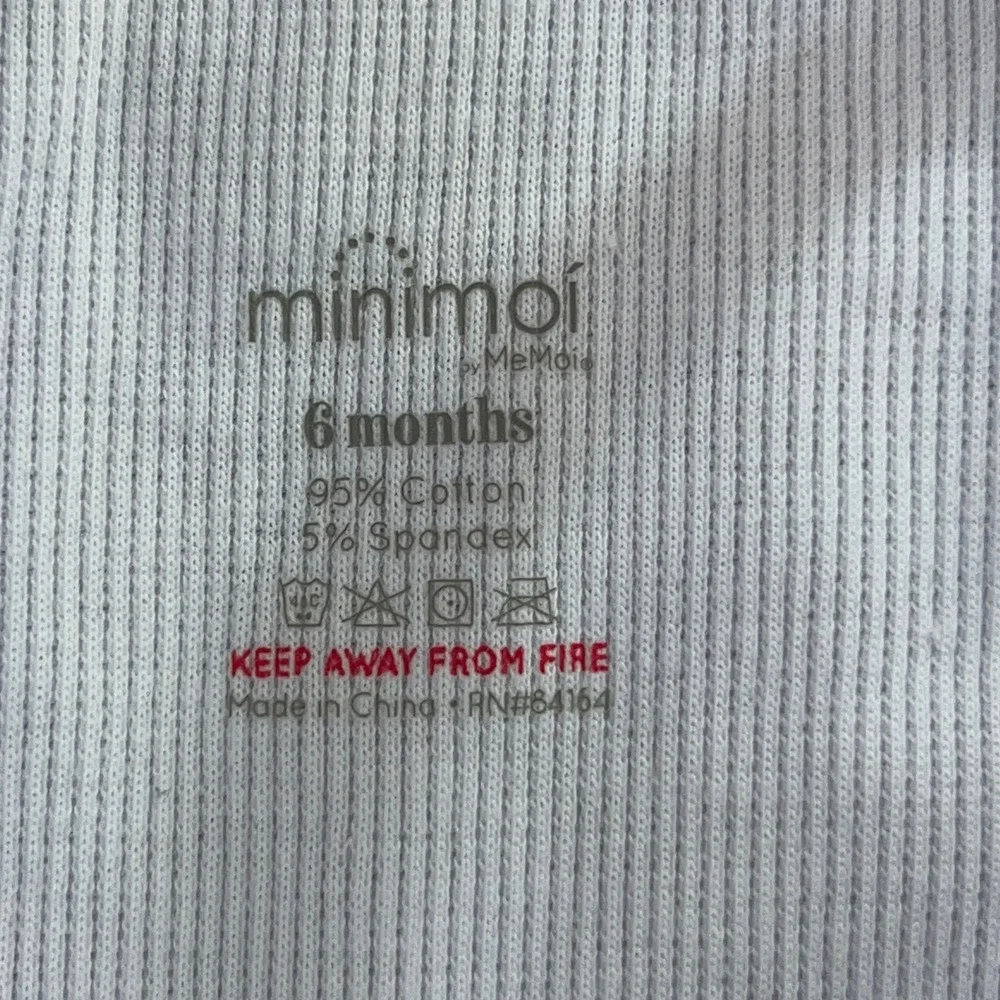 Minimoi Baby 6M White Ribbed Train Hot Air Balloon 2 Pack Bodysuits New
